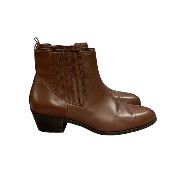 Smooth Leather Almond Toe Boots - Picture 3 of 4